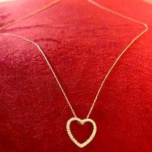 14K Gold Diamond Heart and chain